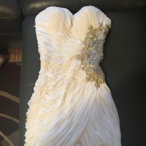 Beautiful prom or banquet dress with mesh side